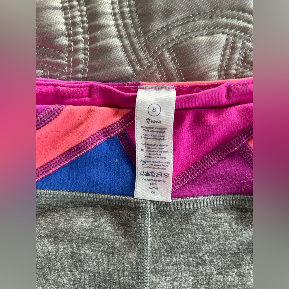 Ivivva by Lululemon Girls Shorts size 8  Rhythmic Booty  Dance Compression Gray